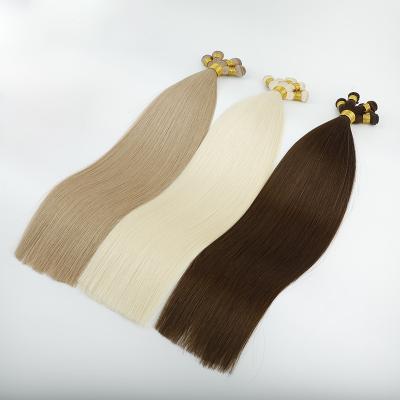 China Wholesale Good Quality Silky Straight Wave Human Hair European Hand Tied Hair Extensions for sale