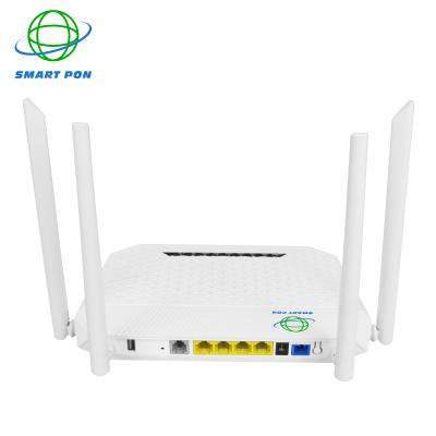 China FTTH xpon gpon excellent quality 2.4G&5G 4GE 1USB AC ONU dual band router with voip for sale