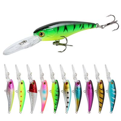 China ABS Fishing Lures Bait 90mm 7.3g Bait Bait 3d Eyes Minnow Lures Jerkbait Long Lip Crank Bait for sale