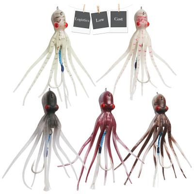 China Luminous Fishing Lures 150mm-200mm Soft Squid Bait Deep Diving Lures Trolling Sea Fish for sale