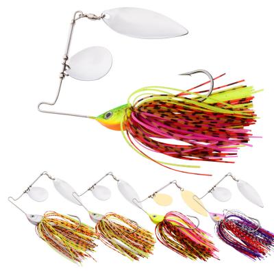 China Multiple Silicone Skirt Spinner Bait Spinners 15g Fishing Lures Metal Spoon Silicone Skirt Fishing Lure Topwater for sale