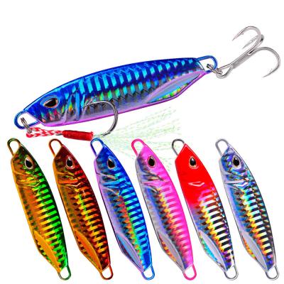 China Hard Lures 3D Eyes Skirt Jig Triple Jig Hook Fishing Metal Jig Deep Diving Lures Swim Bait Y0SB703 for sale