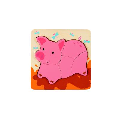 China Cheap price customized jigsaw puzzle car button jigsaw cute animal peg puzzle fruit apple toy COMMIKI educational for sale