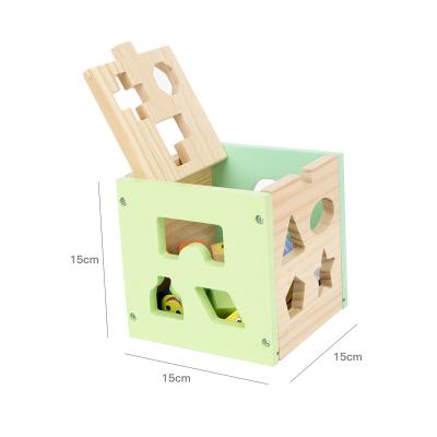 China Fun wooden shape DIY TOY COMMIKI 13-hole puzzle box color knowledge matching early education puzzle toy for boys and girls for sale