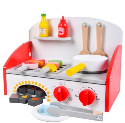 China Funny Toys COMMIKI Kids Kitchen Wooden Toys Pretend Play Toy Set Barbecue Cooking Game Children Role Play Educational Game for sale