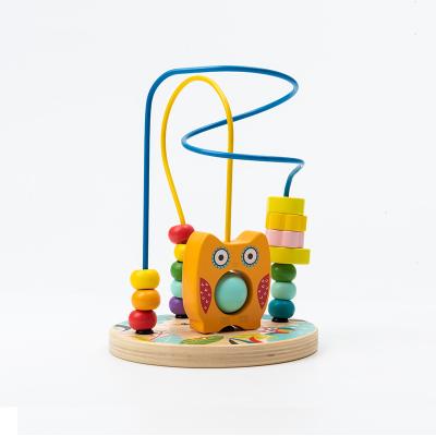 China Eco-friendly Water-base Varnishing New COMMIKI Educational Tools Wooden Baby Toddler Toys Wooden Bead Maze Toys for sale