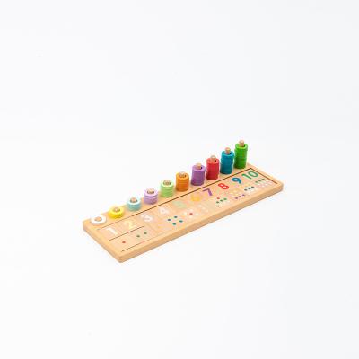 China Eco-friendly Water-base Varnishing Colorful Kids Early Educational Math Toys Wooden COMMIKI Knowledge Toy Accounting Board for sale