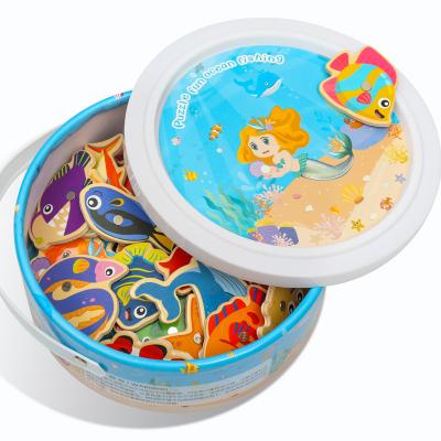 China Funny Toys COMMIKI Kindergarten Educational Hand Eye Coordination Fishing Toy Game Wooden Busy Board For Children for sale