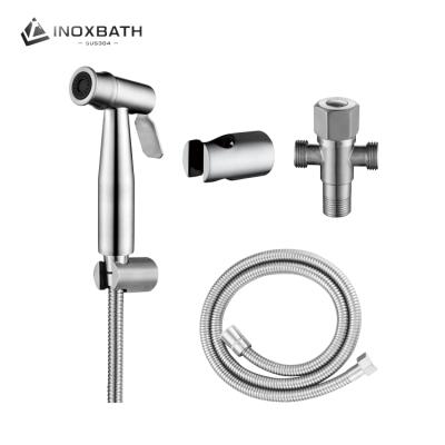 China With New Design Diverter Wash Toilet Bathroom Parts Shower 304 Stainless Steel Cold Hot Water Mixer Bidet Set Shattaf for sale