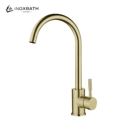 China Contemporary Easy Installation Stainless Steel Sink Faucets Hot Cold Water Mixers Kitchen Faucets for sale