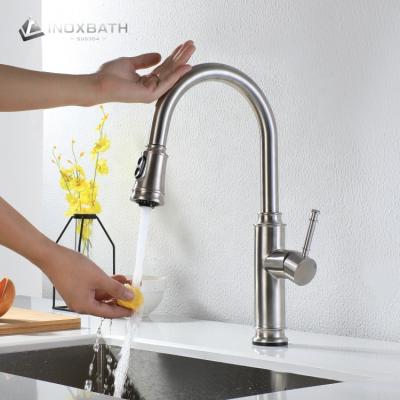 China Smart Sense Faucets 304 Stainless Steel Touch Sensor Kitchen Sink Faucet Pull Down Sensor Kitchen Faucet for sale