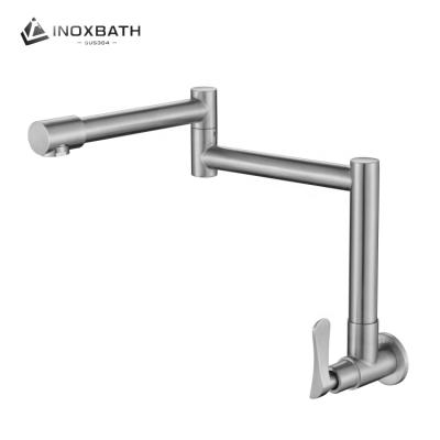 China Metered Faucets Single Cold Water Faucet Lever Handle 304 Stainless Steel Wall Mount Kitchen Sink Faucet for sale