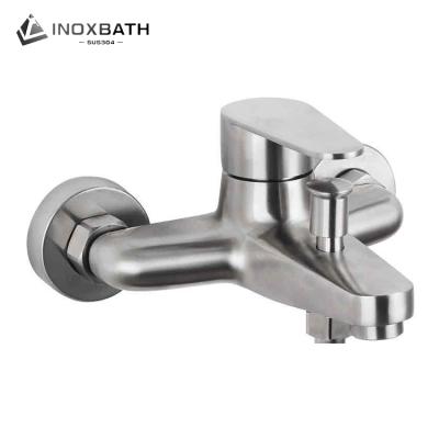 China Without Slide Bar Wall Mounted Bathroom Showers Taps 304 Stainless Steel Hand Shower Set Mixer Tap Bath Faucet for sale