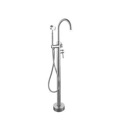 China Without Slide Bar Bath Shower Mixer Floor Stand Free Standing Tub Shower Mixer Tub Faucet for sale