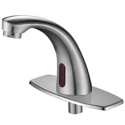 China Sense Faucets SUS304 Brushed deck mounted automatic touchless sensor water faucet for washbasin sink for sale