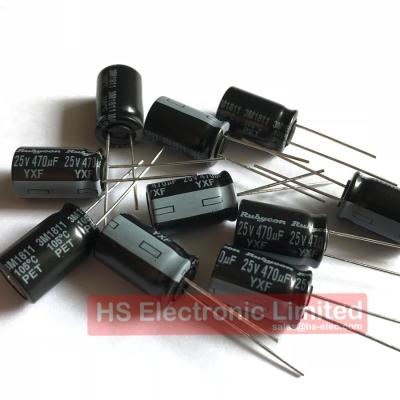 China 25V 470uF 10*16mm 25YXF470MFFC10X16 200/Bulk General Purpose Aluminum Electrolytic Capacitor for sale