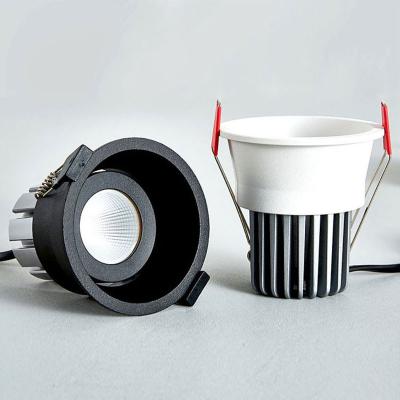 China Modern Recessed Aluminum Black White COB Adjustable Spotlight for sale