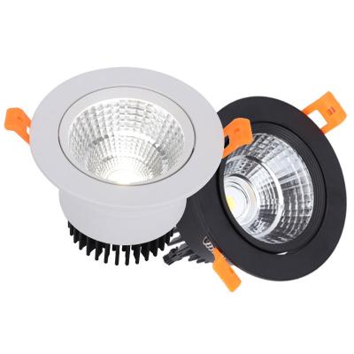 China Dimmable Modern Recessed Housing Round 3w 5w 7watt 15w Adjustable Project Led COB Spotlight Black for sale