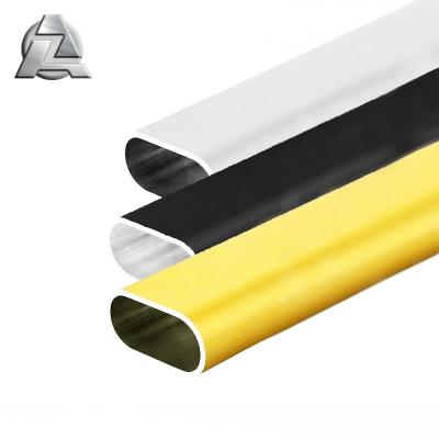 China Industry Ellipse Flat Sided Extruded Oval Tube Aluminum Alloy 75 Extrusion Profile for sale