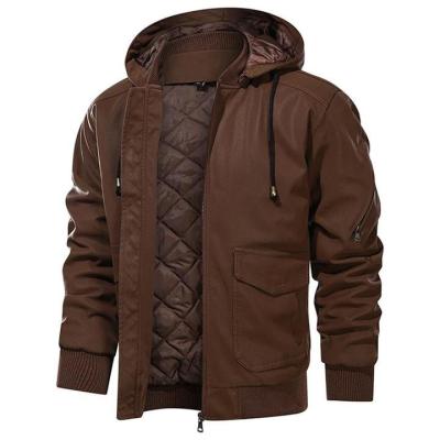 China Autumn Hooded Coat Men's Waterproof Raincoat Men's Spring PU Washed Leather for sale