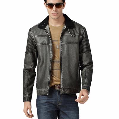 China Latest Design Fashion Breathable Winter Men's Retro Motorcycle Leather Jacket for sale