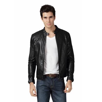 China Breathable Breathable Leather Jackets Men Black Motorcycle Fashion PU Leather Jacket for sale