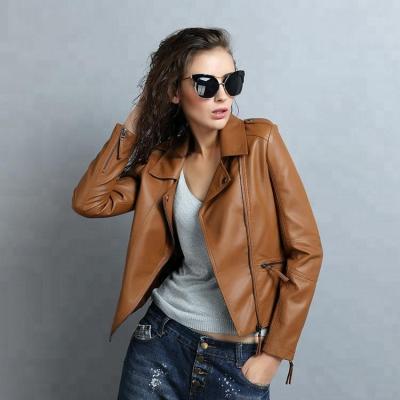 China 2020 Autumn Short Coat Women Breathable Leather Jackets for sale