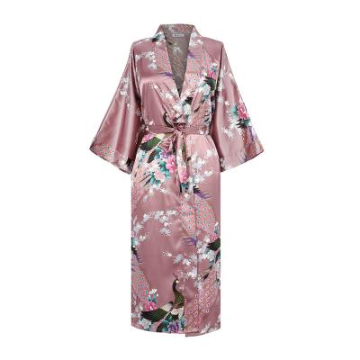 China Wholesale High Quality Custom Made Women Breathable Wedding Pajamas Ladies Satin Silk Sleepwear Long Robes for sale