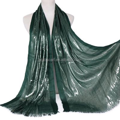 China Muslim Tassels Summer Shimmer Ribbon Shawls Women Scarves Lurex Glitter Cotton Hijab Scarf for sale