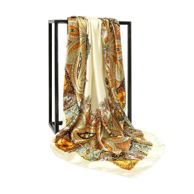 China Wholesale fashion china fashion ladies bandana custom printed silk satin square scarves for sale