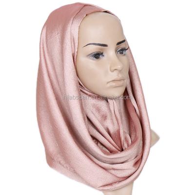 China Shimmer simple soft shawls sparkle muslim scarves women shimmer scarf silk hijab for sale