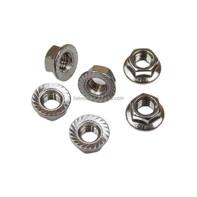 China DIN 6923 heavy industry flange nut castellated anti-slip anti-loosening hex nut more flanged nut for sale