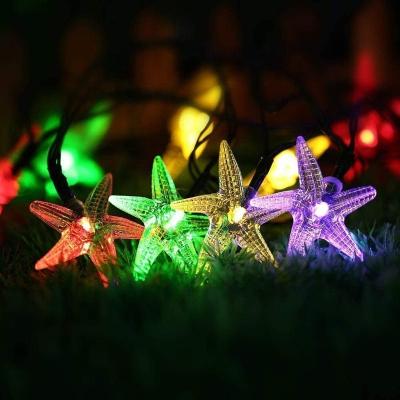 China Solar String Light Outdoor Garden LED Holiday Fairy Christmas Party Solar String Lights 30 LED Starfish Shape Light for sale