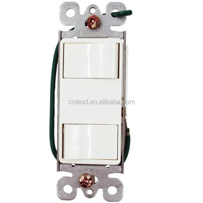 China Decorums 15A 120/277V American Residential/General Purpose COM Rocker Switch, Single Pole, White, 2 Rocker for sale