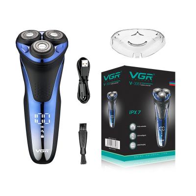 China Hot Sale Rechargeable Triple Blade VGR V-306 Rotary Professional Men's Electric Shaver Razor for sale