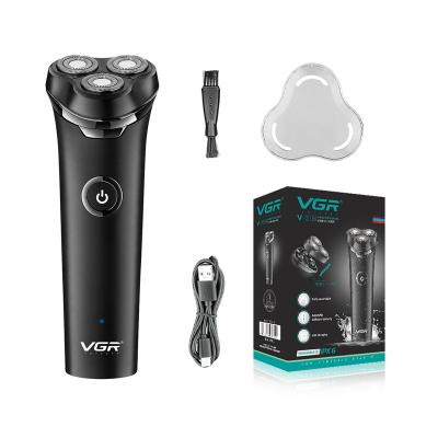 China VGR V-319 USB rechargeable waterproof cordless triple blade shaving machine rechargeable electric razors for men for sale