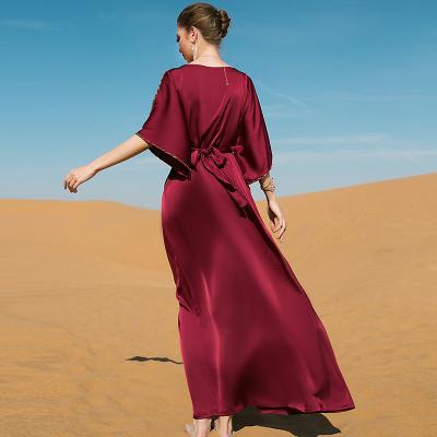 China 2021 Breathable High Quality Muslim Islamic Abaya 1pcs Solid Color Dress Women Set for sale