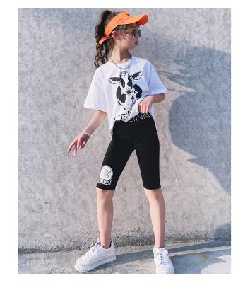 China Plus Size Cotton Kids Cycling To Wear Summer Biker Shorts Sets Boys Girls Outfits Two Piece Clothing Set for sale