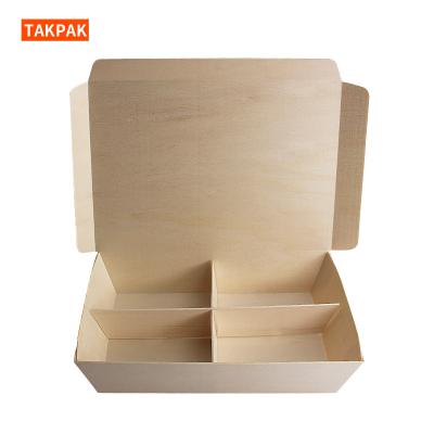 China Bio-degradable Wooden Lunch Clamshell Biodegradable Wooden Bento Box Flap Chocolate Snack Little Dessert Box Disposable Takeaway Food Box for sale