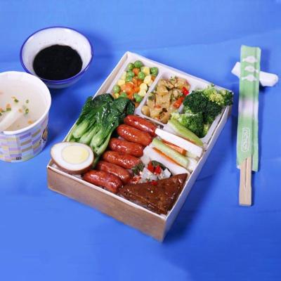 China Bio-degradable Wholesale Unfinished Disposable Take Out Fast Food Foldable Box Grease proof Wooden Lunch Salad Container With Wooden Lid for sale