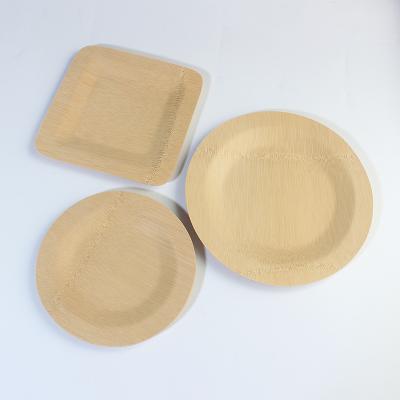 China Disposable Eco-friendly Disposable wooden bamboo  knife fork spoon plates party dining sets for sale