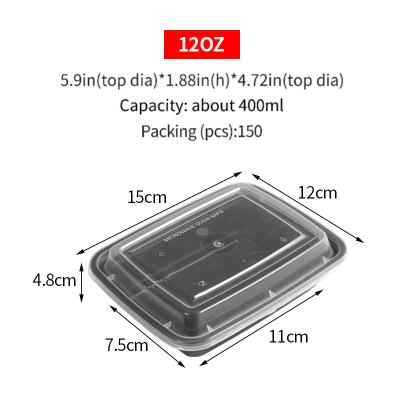 China Modern Disposale Pp Plastic Wholesale Microwave Plastic Takeaway Cover Disposable Food Container With Lids For Food for sale