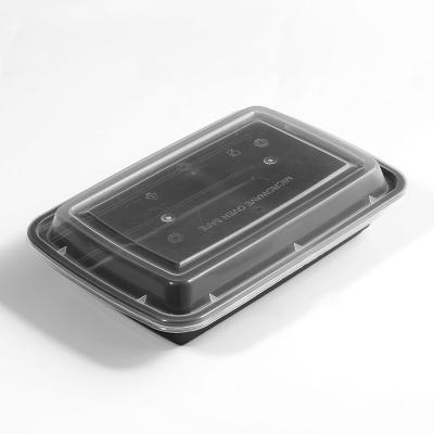 China Good toughness 500/1000/1500ml Disposable lunch box rectangular bento transparent plastic tableware wholesale packaging box PP takeaway fast fo for sale