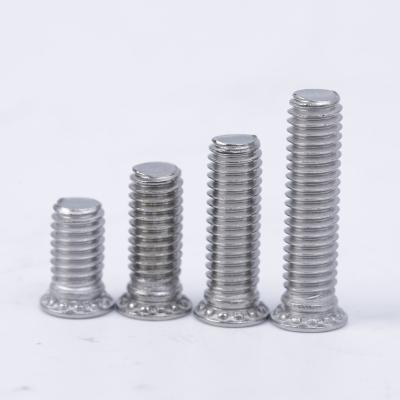 China Round FH4 Factory Low Price 410 Stainless iron Flat Head Metric Self Clinching Stud Series Clamp screw for sale