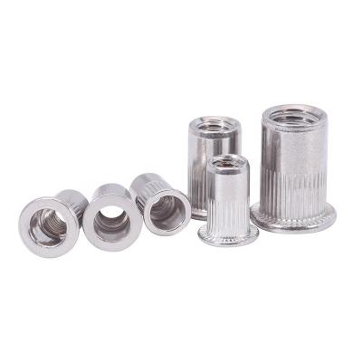 China Connection Factory spot auto parts color zinc countersunk head vertical striped rivet nuts for sale