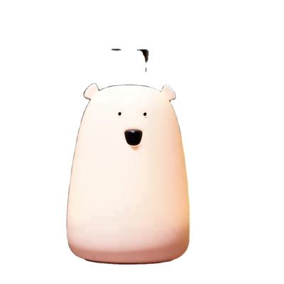 China 2021 Rechargeable Farm Mini Lovely Big Bear Baby Room Silicone Night Light With Remote Control for sale