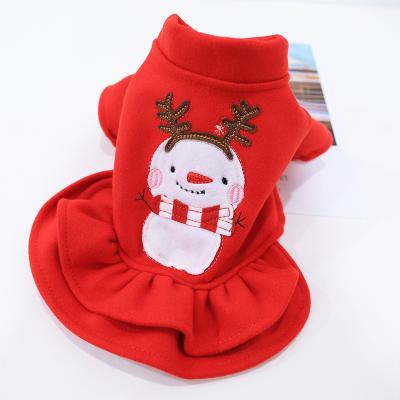 China Stocked Sustainable Pet Christmas Shopper New Year Designer Santa Christmas Pet Dog T-Shirt for sale