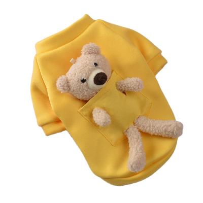 China Viable Pet Toothpick Pocket Toy Bear For Packing Warm Dog Clothes Fall And Winter Clothing Products With Fleece for sale