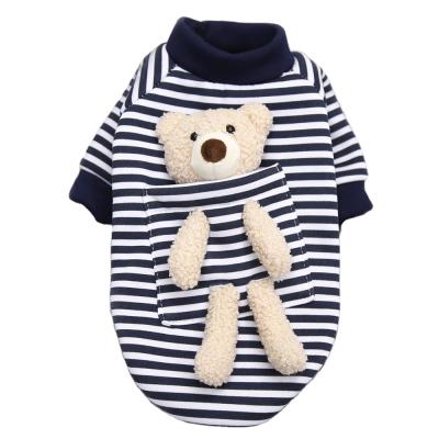 China Sustainable Pet Toothpick Pocket Toy Bear For Packing Dog Clothes Fall And Warm Winter Apparel Products With Fleece for sale