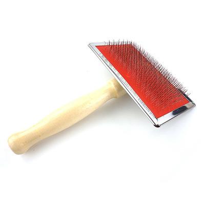 China Amazon Best Sellers Pet Comb Dog Cat Wooden Handle Fur Brush Viable Pet Grooming Supplies for sale